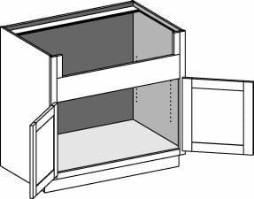 Apron (Farm) Sink Cabinet w/Butt Doors