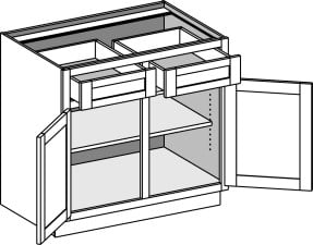 (B2D2D) Base Two Door Two Drawer