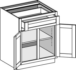 Double Door Base Cabinet with Single Drawer