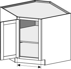 Base Corner – Diagonal, Full Door