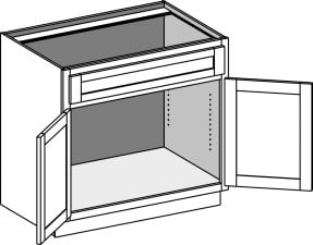 Sink Base Cabinet w/Butt Doors