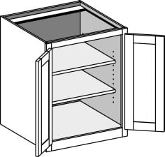 (DBFD-BD) Desk Base Full Door Cabinet – Butt Doors