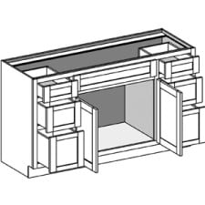 (VC6D) Vanity Combination 6 Drawers w/Butt Doors