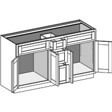 (VC3D) Vanity Combination 3 Drawer w/Butt Doors