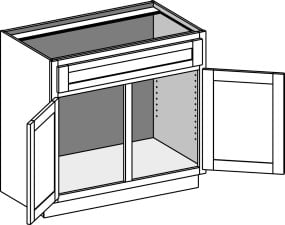 (VS2D1D) Vanity Sink Cabinet w/Double Doors