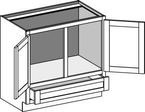 (VSRV) Vanity Sink ‘Reverse’ Cabinet w/Double Doors