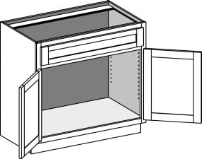 (VS-BD) Vanity Sink Cabinet w/Butt Doors