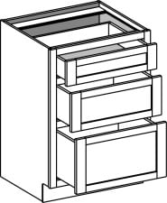 (V3D) Vanity Drawer Base w/3 Drawers