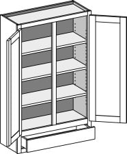 (W1DCS) Wall Cabinet w/1 Drawer – Double Doors