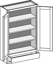 (W1D-BD) Wall Cabinet w/1 Drawer – Butt Doors