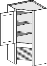 Wall Diagonal Corner Cabinets w/Appliance Garage