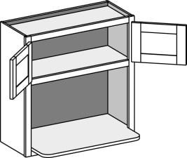 (WMWS) Wall Microwave with Shelf w/ Butt Doors