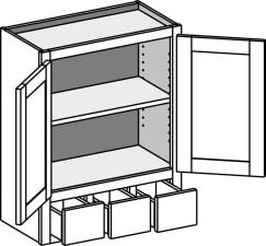 (WS3D) Wall Spice Three Drawer w/ Butt Doors