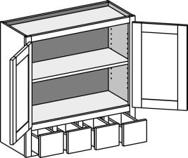 (WS4D) Wall Spice Four Drawer w/ Butt Doors