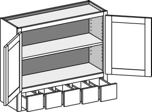 (WS5D) Wall Spice Five Drawer w/ Butt Doors