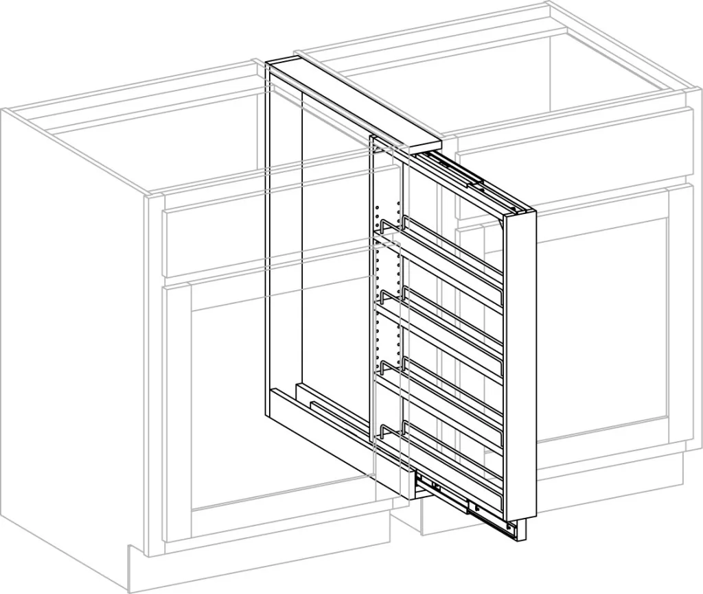 Pull Out Storage Units (Hide Behind Filler) - Cabinet Joint