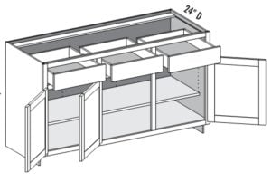 (B3D3D) Base Three Door Three Drawer