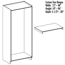 Custom Sized Case Only – NO shelf holes