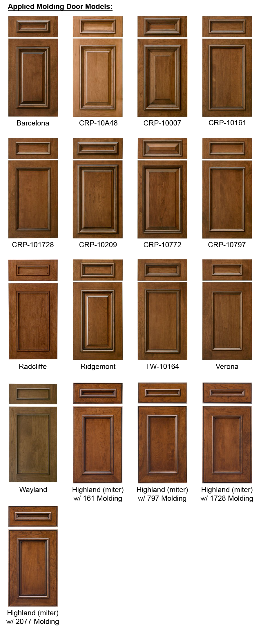 applied molding door samples