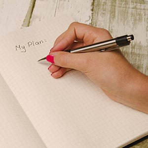 Hand writing a plan