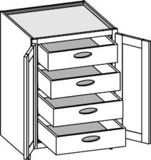 (CSBFDROBD) Base Full Door Roll-Out w/ Butt Doors