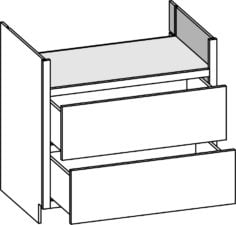 Base Range Top Two Drawer