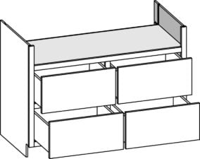 Base Range Top Four Drawer