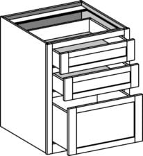 Desk Base 3 Drawer