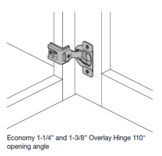 Economy 1-1/4 and 1-3/8″ Full Overlay Hinges