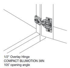 Blum 1/2″ Overlay Soft Close Hinge