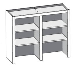 Wall Open Bookshelf w/ Center Stile