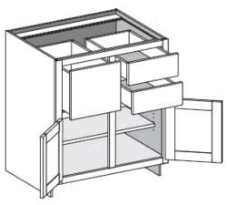 (BC3DL/R) Base Combo Three Drawer Left or Right w/Center Stile