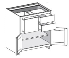 Base Combo Three Drawer Left or Right w/Butt Doors