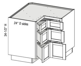 Base Corner Pie Cut 3 Drawer