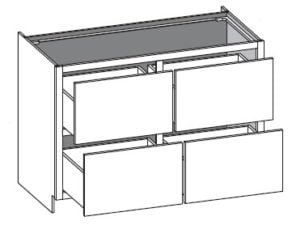 (BCT4D) Base Cook Top Four Drawer