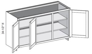 (BFD2CS) Base Full Door w/ Two Center Stiles