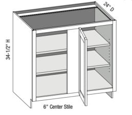 Base Full Door Blind Corner Cabinet Left