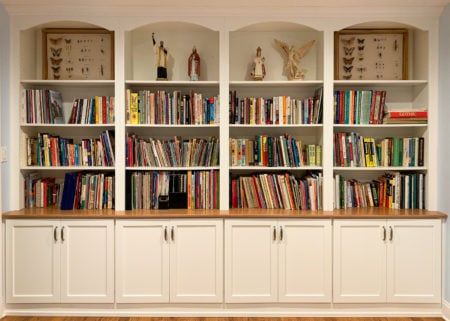 built in library shelving