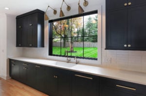 Dark painted cabinets