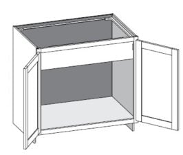 (BSFD-BD) Vanity Base Sink Full Door w/ Butt Doors