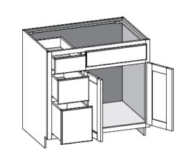 Vanity Combo 3 Drawer Left w/Butt Doors