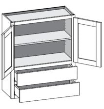 (W2D-BD) Wall Cabinet w/2 Drawers – Butt Doors