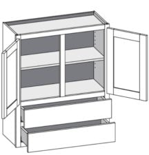 (W2DCS) Wall Two Drawer w/ Center Stile