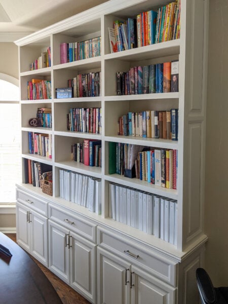 gorgeous home library shelving