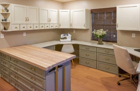 custom crafting room cabinetry