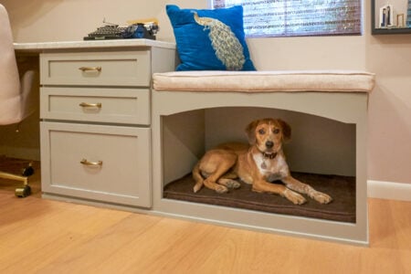 custom dog bed cabinet