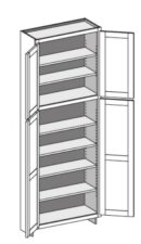 Utility Cabinet Wall Height – Shallow (12-1/2″ Deep), Butt Doors