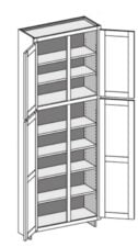 Utility Cabinet Wall Height – Shallow (12-1/2″ Deep), w/ Double Doors