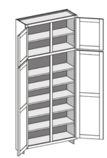 Utility Cabinet-Shallow (12.5″ D), Double Doors