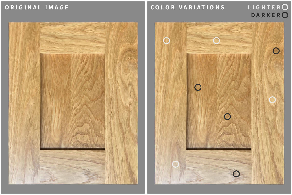 Cabinet Doors with White Oak - pointing out natural variations
